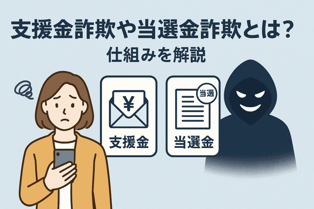 支援金詐欺や当選金詐欺とは？仕組みを解説