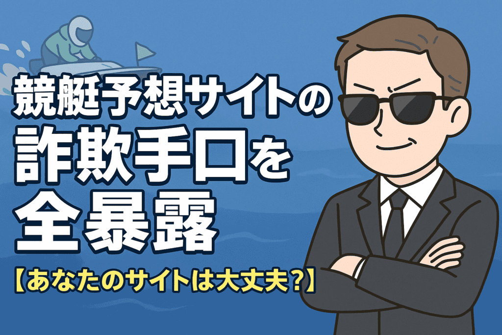 競艇予想サイトの詐欺手口を全暴露【あなたのサイトは大丈夫？】