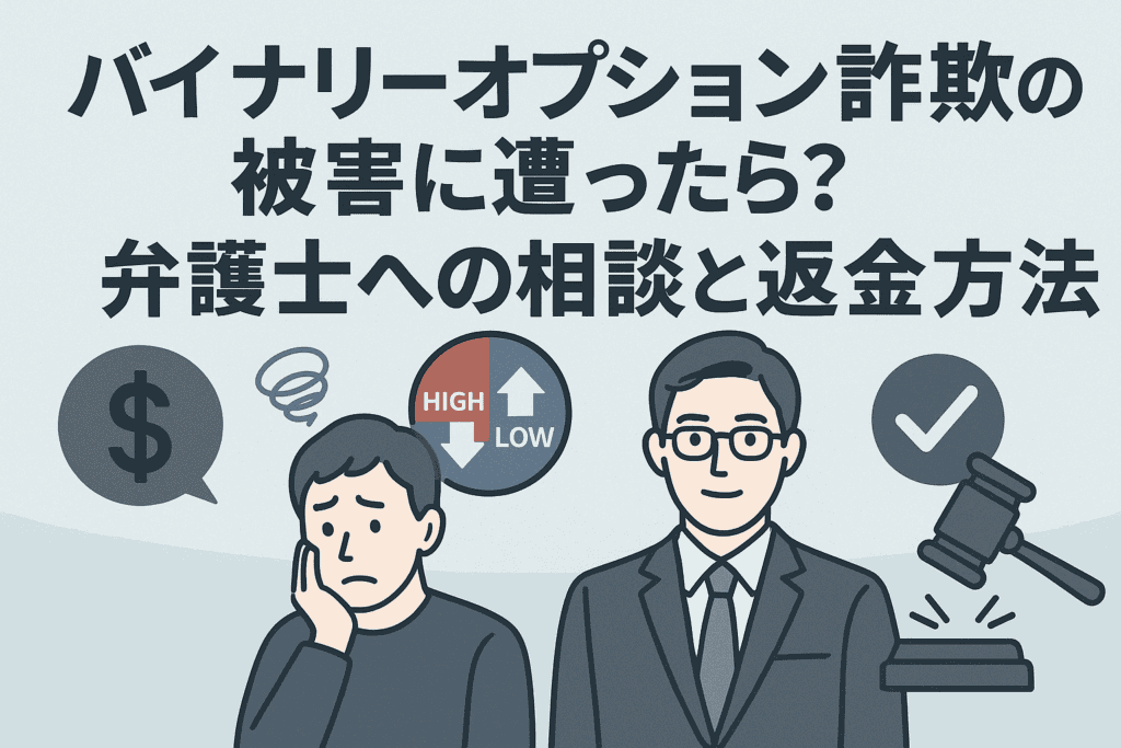 バイナリーオプション詐欺の被害に遭ったら？弁護士への相談と返金方法