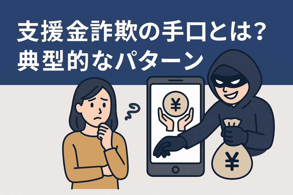 支援金詐欺の手口とは？典型的なパターン