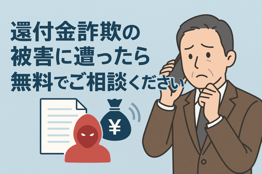 還付金詐欺の被害に遭ったら無料でご相談ください