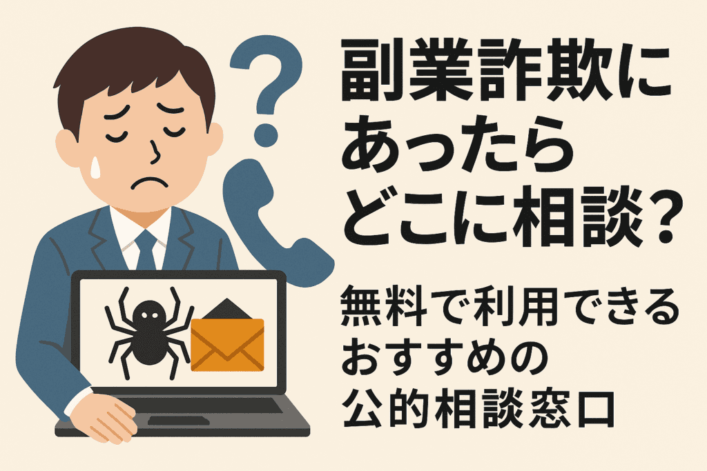 副業詐欺にあったらどこに相談？無料で利用できるおすすめの公的相談窓口