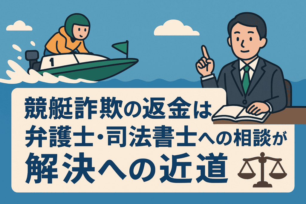 競艇詐欺の返金は弁護士・司法書士への相談が解決への近道