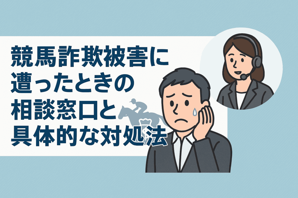 競馬詐欺被害に遭ったときの相談窓口と具体的な対処法