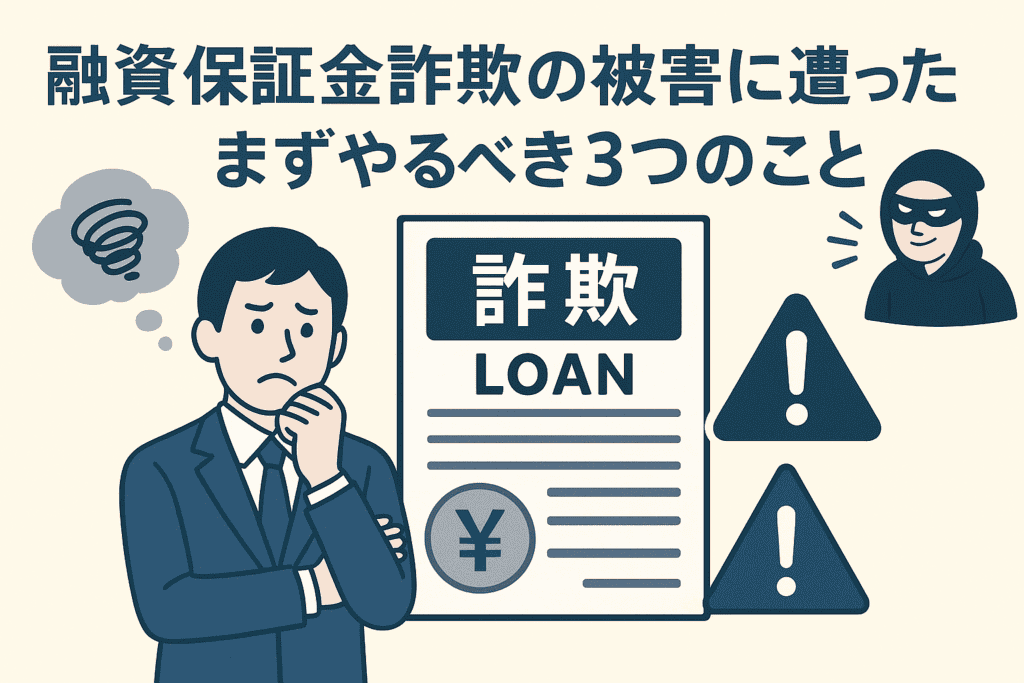 融資保証金詐欺の被害に遭ったらまずやるべき3つのこと