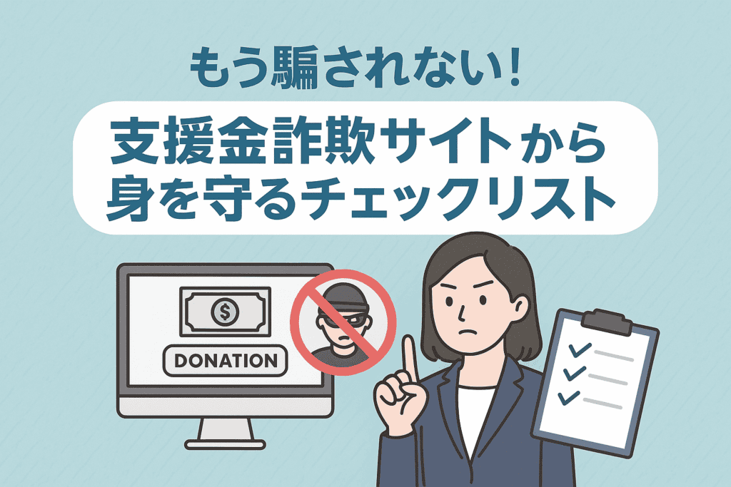 もう騙されない！支援金詐欺サイトから身を守るチェックリスト
