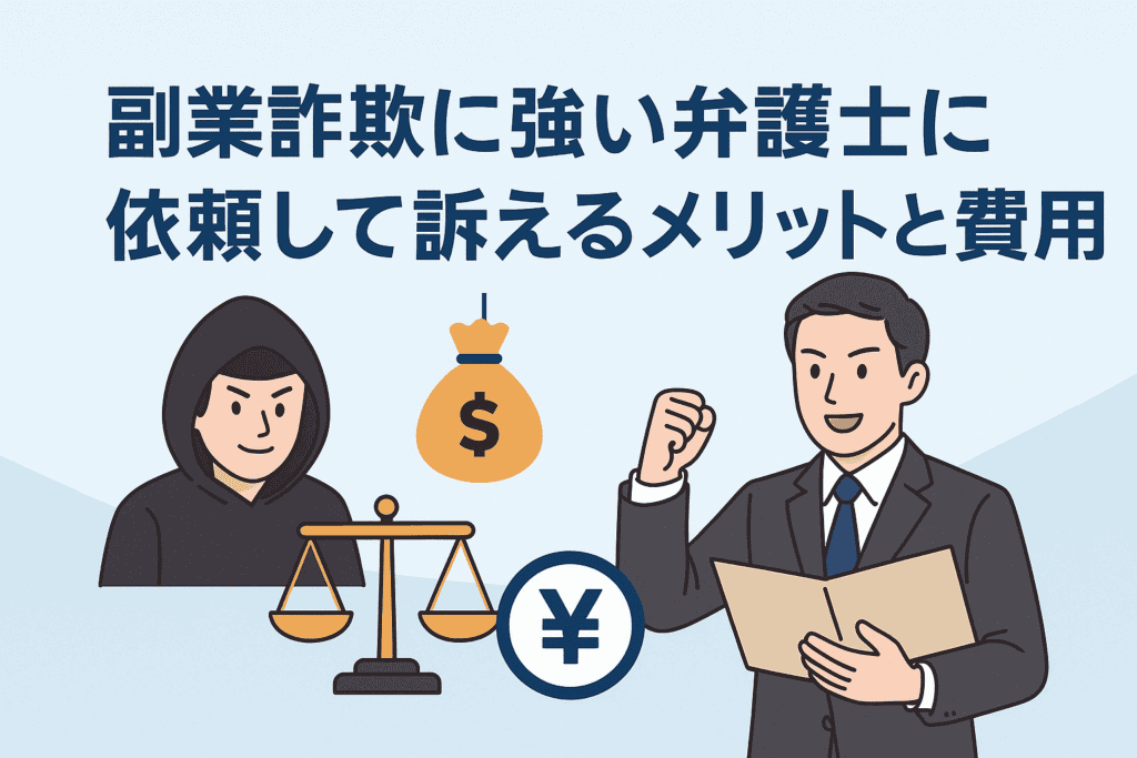 副業詐欺に強い弁護士に依頼して訴えるメリットと費用