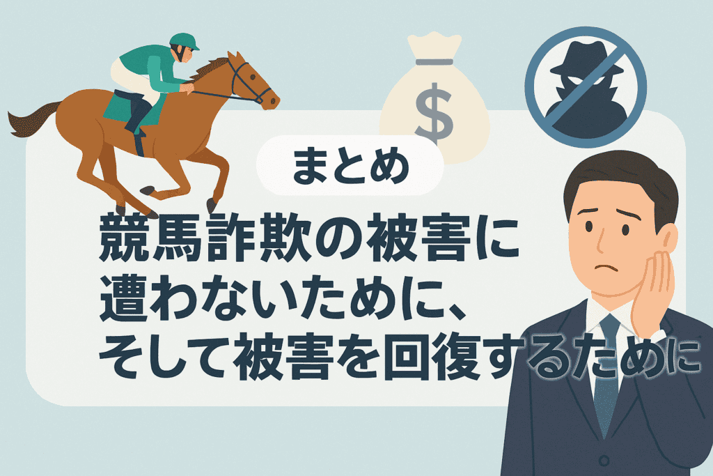 まとめ：競馬詐欺の被害に遭わないために、そして被害を回復するために