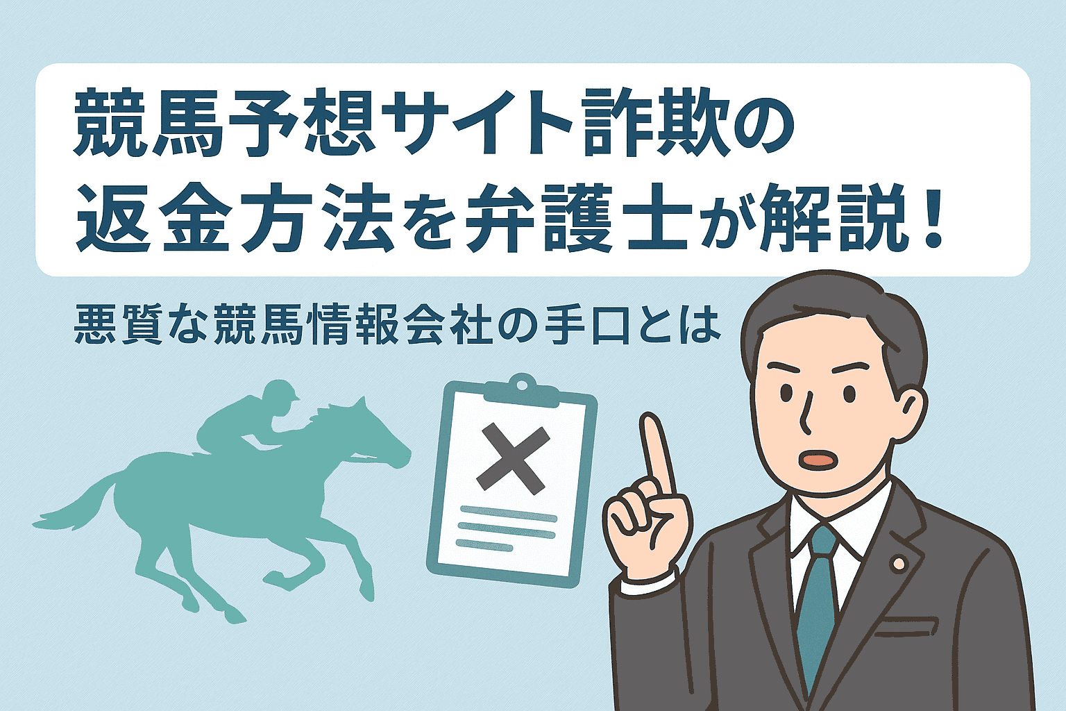 競馬予想サイト詐欺の返金方法を弁護士が解説！悪質な競馬情報会社の手口とは