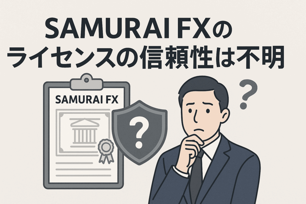 SAMURAI FXのライセンスの信頼性は不明