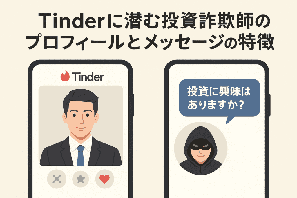 Tinderに潜む投資詐欺師のプロフィールとメッセージの特徴