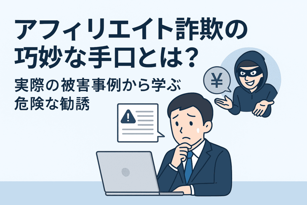 アフィリエイト詐欺の巧妙な手口とは？実際の被害事例から学ぶ危険な勧誘
