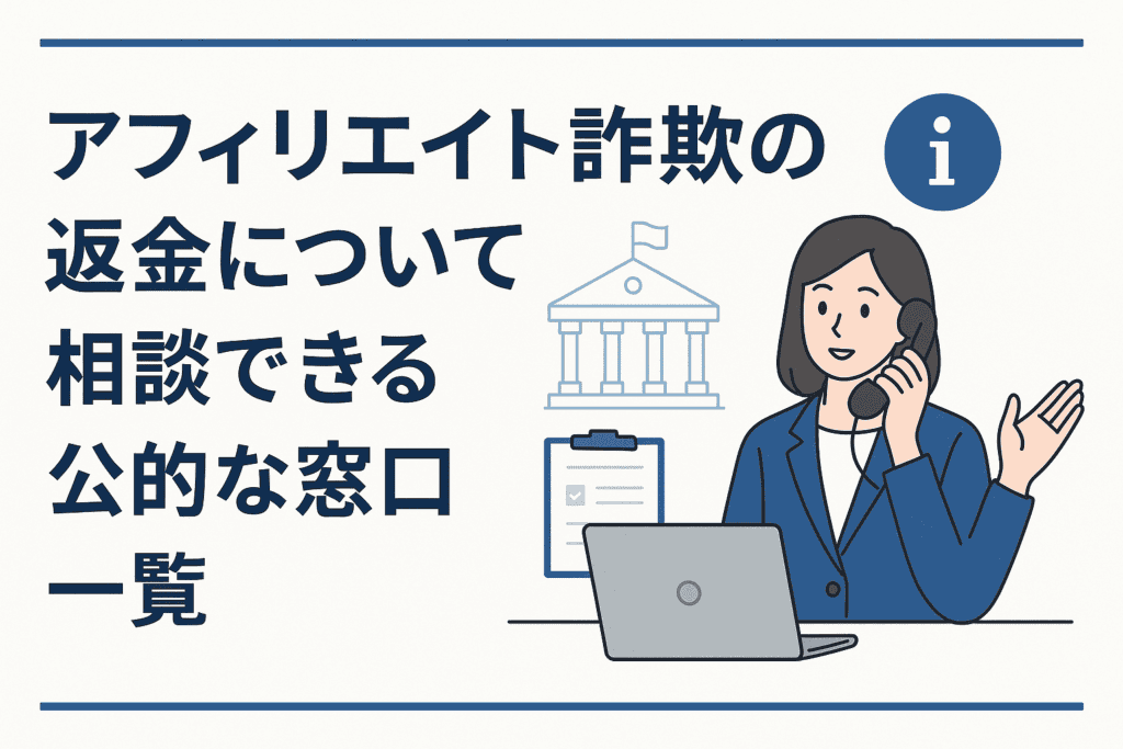アフィリエイト詐欺の返金について相談できる公的な窓口一覧