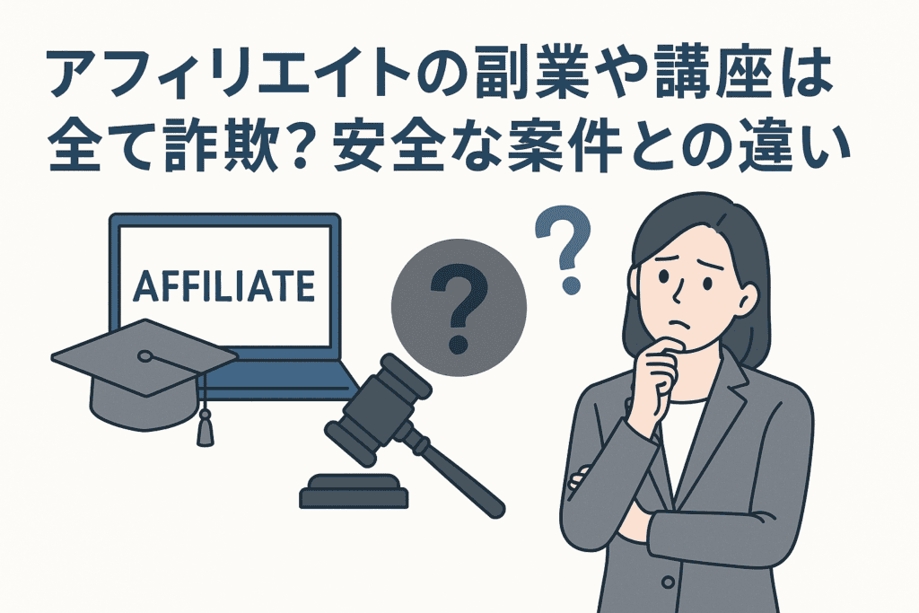 アフィリエイトの副業や講座は全て詐欺？安全な案件との違い