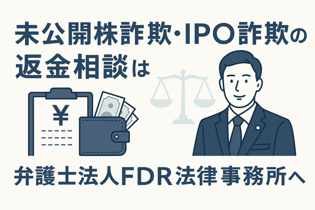未公開株詐欺・IPO詐欺の返金相談は弁護士法人FDR法律事務所へ