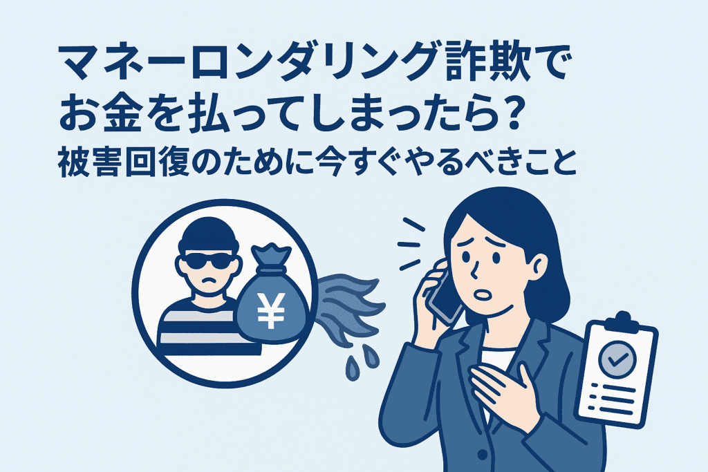 マネーロンダリング詐欺でお金を払ってしまったら?被害回復のために今すぐやるべきこと