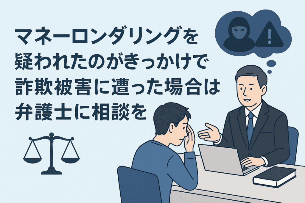 マネーロンダリングを疑われたのがきっかけで詐欺被害に遭った場合は弁護士に相談を