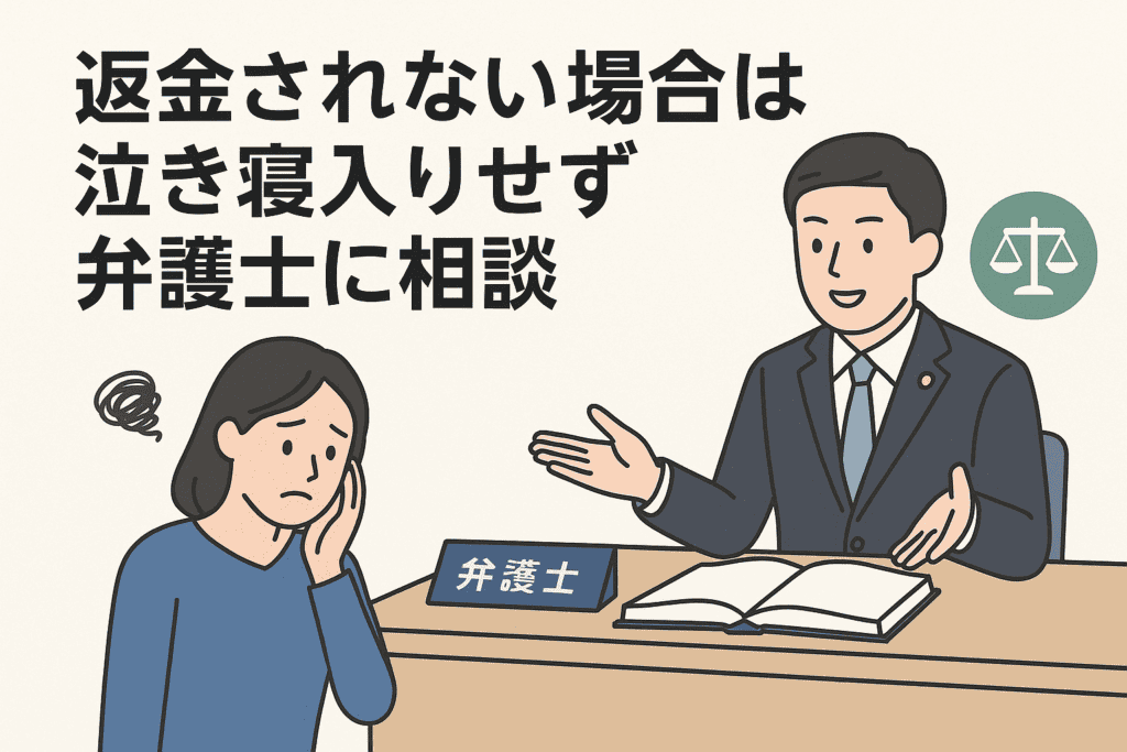 返金されない場合は泣き寝入りせず弁護士に相談