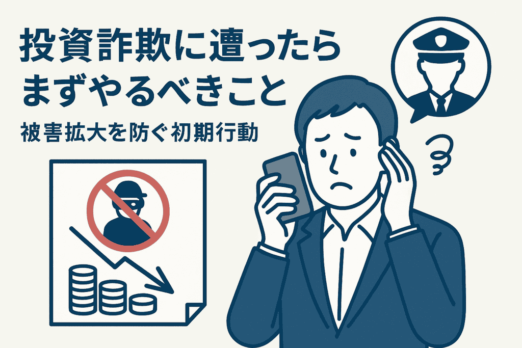 投資詐欺に遭ったらまずやるべきこと|被害拡大を防ぐ初期行動
