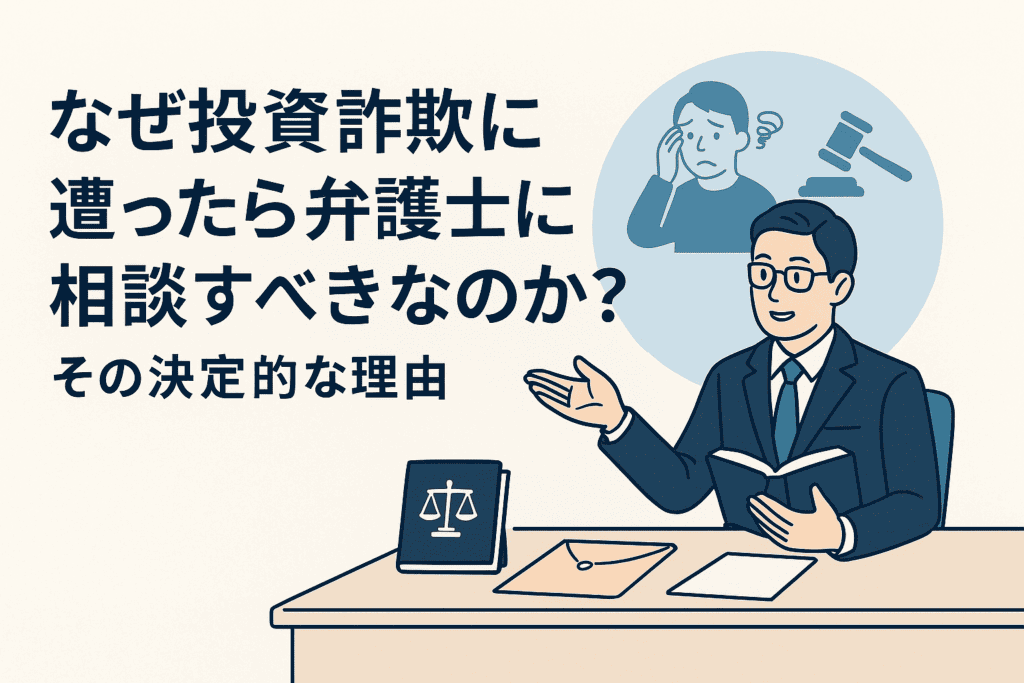 なぜ投資詐欺に遭ったら弁護士に相談すべきなのか?その決定的な理由