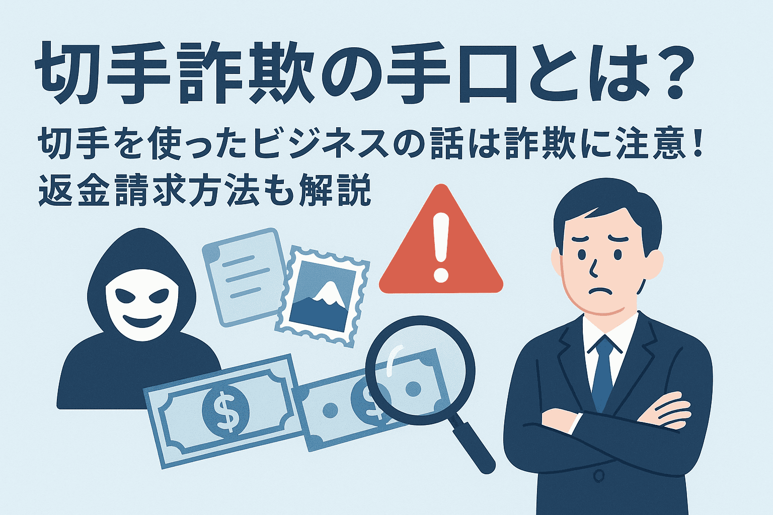 切手詐欺の手口とは？切手を使ったビジネスの話は詐欺に注意！返金請求方法も解説