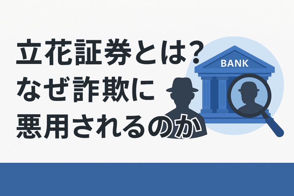 立花証券とは?なぜ詐欺に悪用されるのか