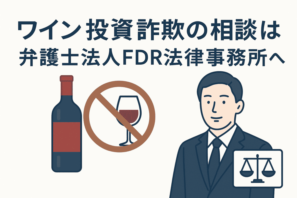 ワイン投資詐欺の相談は弁護士法人FDR法律事務所へ