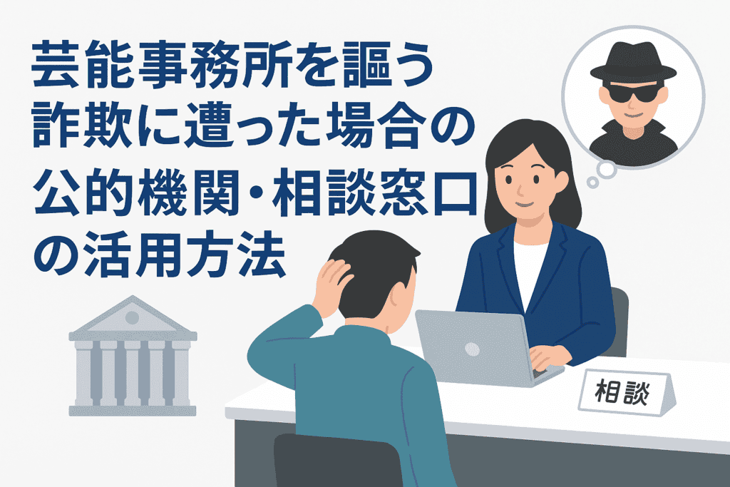 芸能事務所を謳う詐欺に遭った場合の公的機関・相談窓口の活用方法