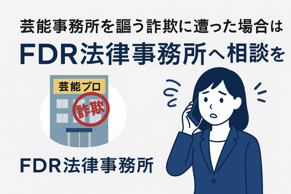 芸能事務所を謳う詐欺に遭った場合はFDR法律事務所へ相談を