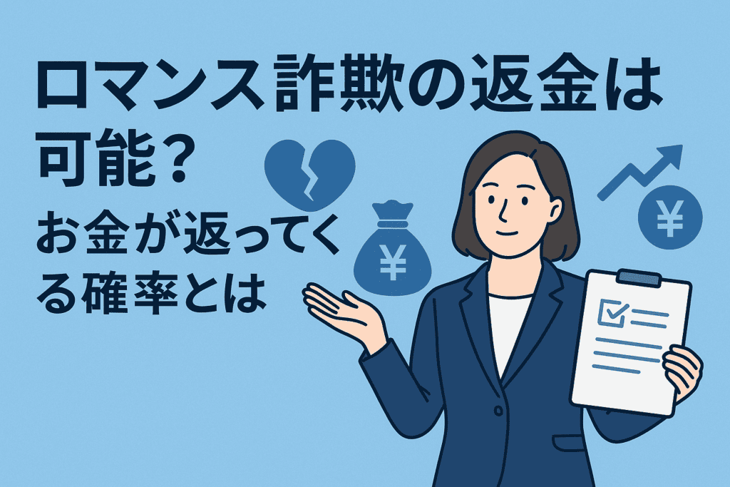 ロマンス詐欺の返金は可能?お金が返ってくる確率とは