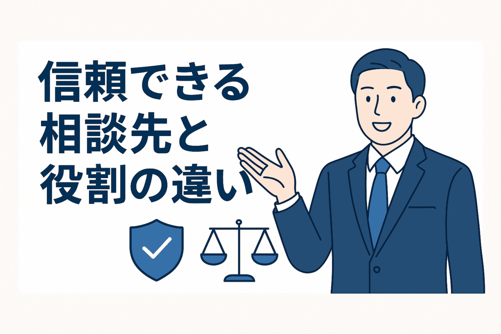 信頼できる相談先と役割の違い