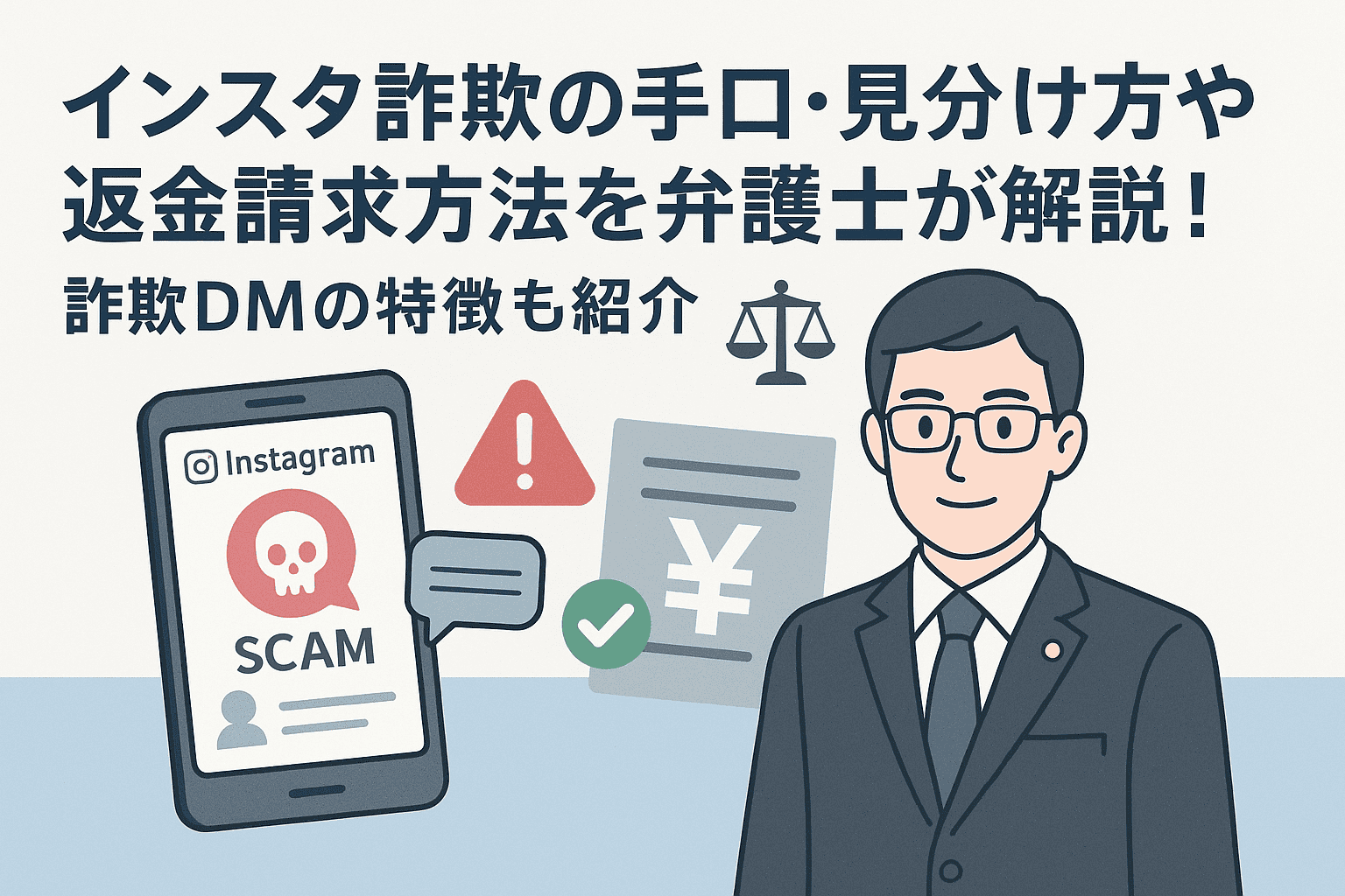 インスタ詐欺の手口・見分け方や返金請求方法を弁護士が解説！詐欺DMの特徴も紹介