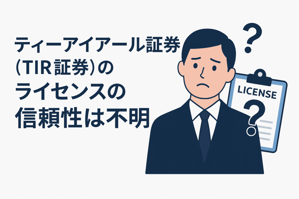 ティーアイアール証券(TIR証券)のライセンスの信頼性は不明