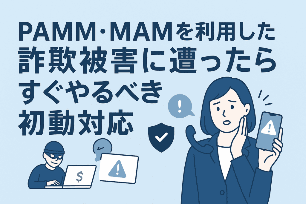 PAMM・MAMを利用した詐欺被害に遭ったらすぐやるべき初動対応
