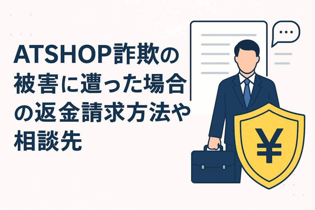 ATSHOP詐欺の被害に遭った場合の返金請求方法や相談先