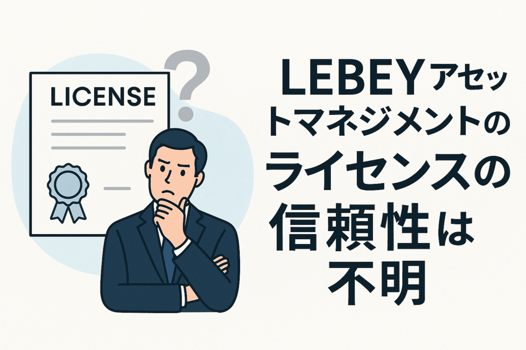 LEBEYアセットマネジメントのライセンスの信頼性は不明