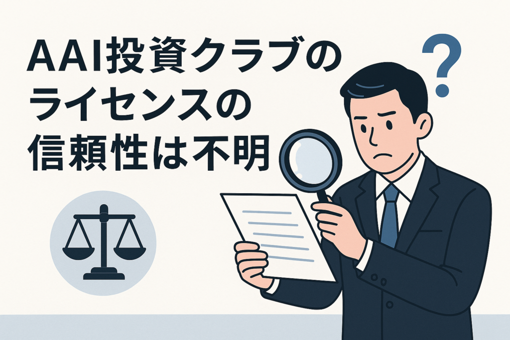 AAI投資クラブのライセンスの信頼性は不明