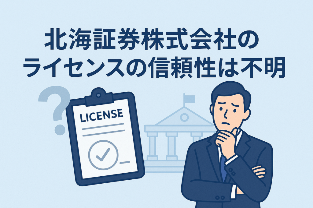 北海証券株式会社のライセンスの信頼性は不明