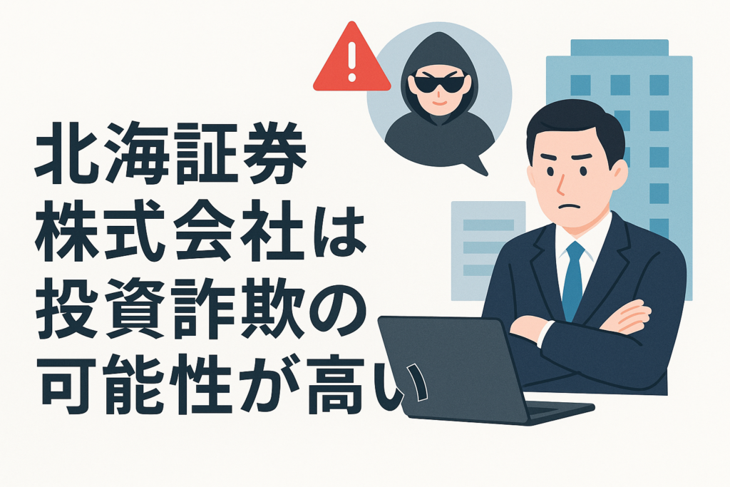 北海証券株式会社は投資詐欺の可能性が高い