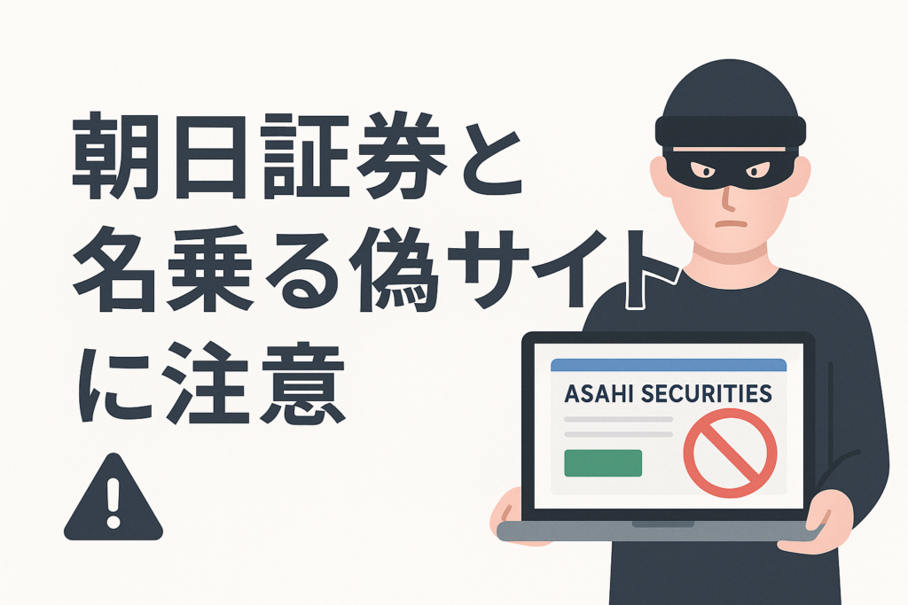 朝日証券と名乗る偽サイトに注意