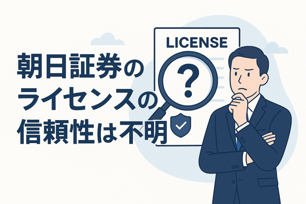 朝日証券のライセンスの信頼性は不明