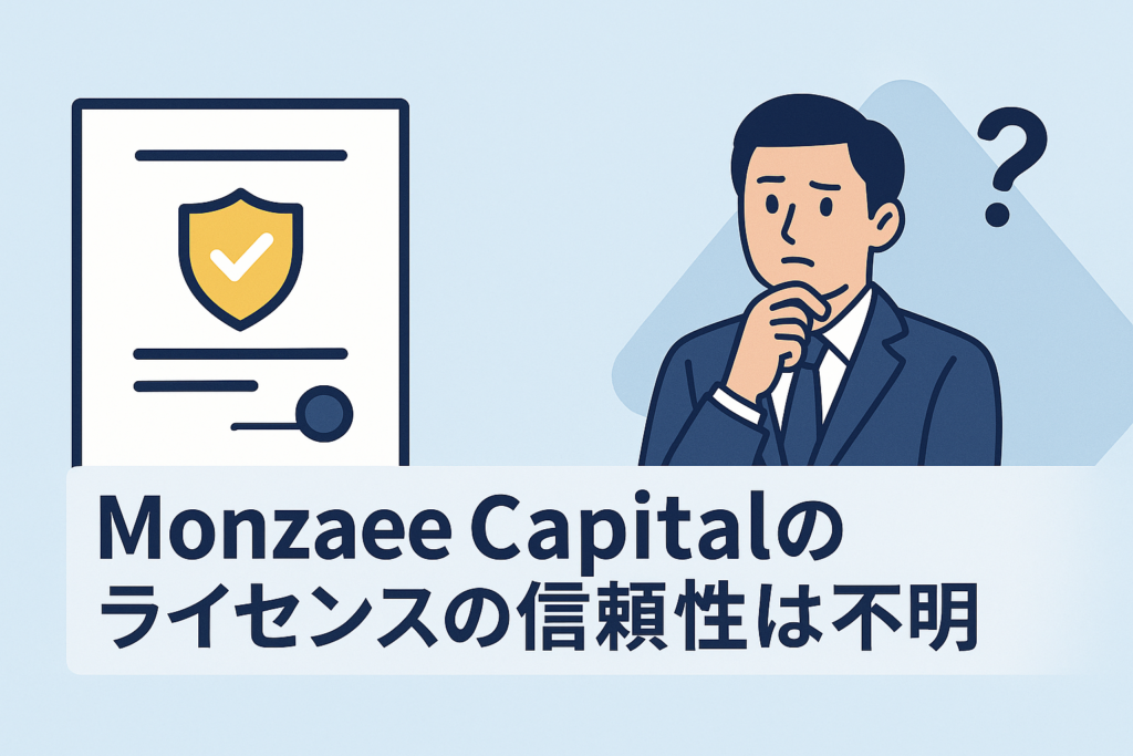 Monzaee Capitalのライセンスの信頼性は不明