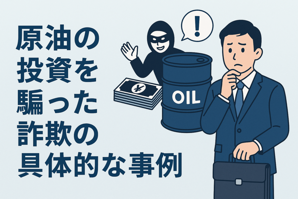 原油の投資を騙った詐欺の具体的な事例