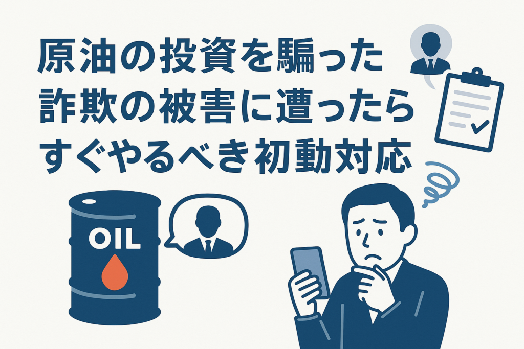 原油の投資を騙った詐欺の被害に遭ったらすぐやるべき初動対応