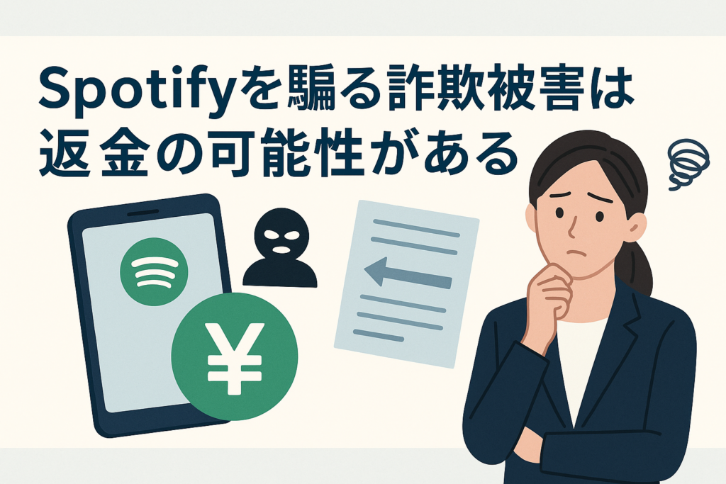 Spotifyを騙る詐欺被害は返金の可能性がある