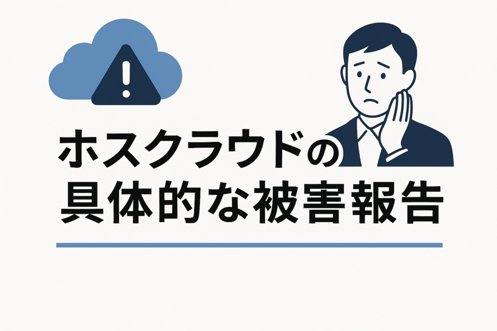 ホスクラウドの具体的な被害報告
