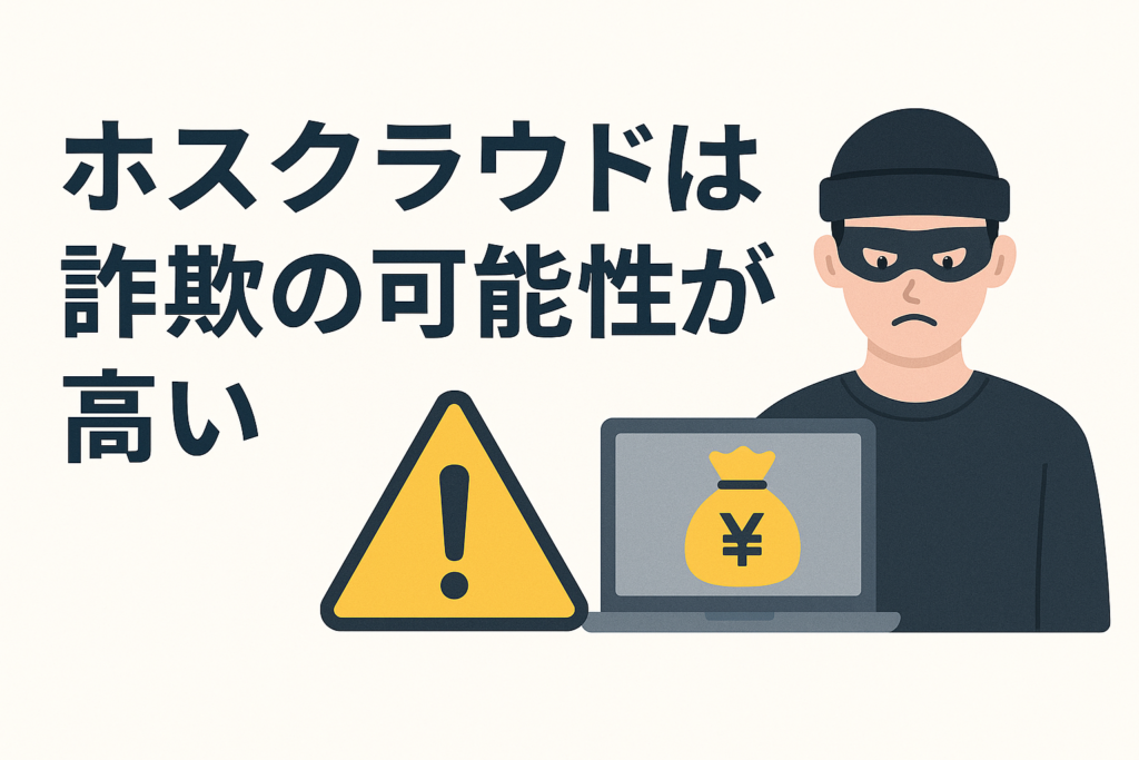 ホスクラウドは詐欺の可能性が高い