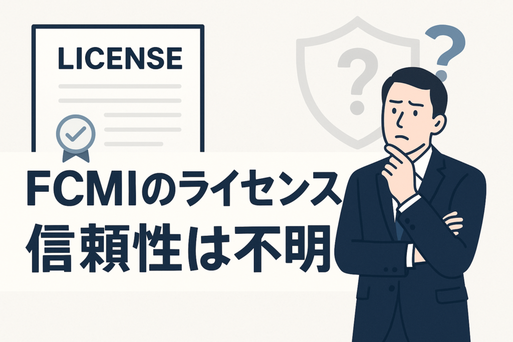 FCMIのライセンスの信頼性は不明