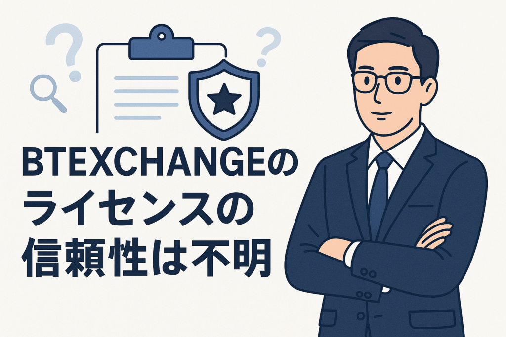 BTEXCHANGEのライセンスの信頼性は不明