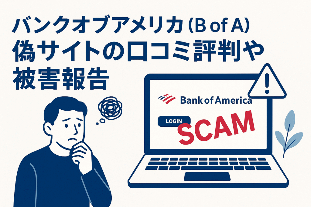 バンクオブアメリカ（B of A）偽サイトの口コミ評判や被害報告